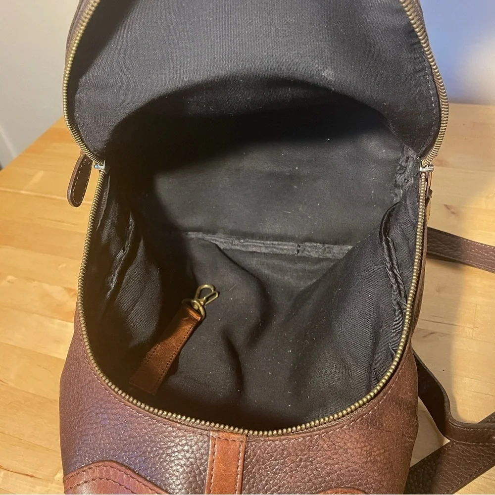 Vintage M. London New York Leathercraft Brown Leather Backpack Purse